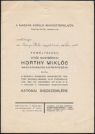 1934 Magyar Királyi Miniszterelnök által Kiadott Meghívó Katonai Díszszemlére - Non Classificati