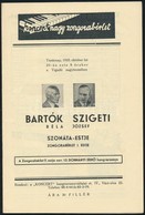 1935 Bartók Béla és Szigeti József Szonátaestjének Műsora, Sok Reklámmal - Non Classificati