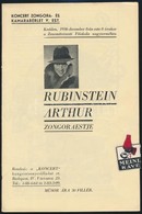 1936 Arthur Rubinstein Zongoraestjének Műsorfüzete, Sok Reklámmal - Non Classificati