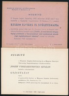 1952-1953 Magyar Jogász Szövetség Sztálin 73. Születésnapjára Rendezett ünnepi ülésének, és Halála Alkalmából Rendezett  - Non Classificati