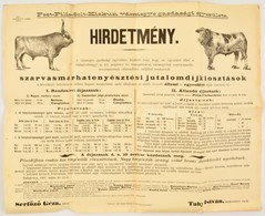 1902 Pest Megyei Szarvasmarha Vásár és Verseny és Kiállítás Plakátja. 50x40 Cm - Andere & Zonder Classificatie