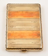 Ezüst (Ag.) Cigarettatárca, Jelzett, Vésett Díszítéssel, 11,5×7,5 Cm - Autres & Non Classés
