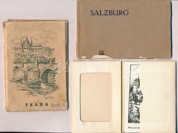 ** 2 Db RÉGI Külföldi Képeslapfüzet: Salzburg (10 Képeslap), Prága (11 Képeslap) + 10 Db Oybin Kisalakú Lap Tokban / 2 P - Zonder Classificatie