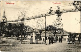 T2/T3 1908 Badacsony, Badacsonytomaj; Templom Tér, Sodronykötélpálya, Ipari Drótkötélpálya Teherszállításra. Kiadja Mére - Ohne Zuordnung