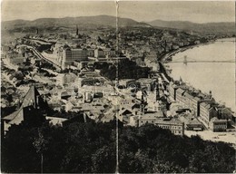 ** T3 Budapest I. Tabán, Tabáni Bor és Sörcsarnok, Templomok. Kinyitható Panorámalap / Folding Panoramacard (hajtásnál S - Ohne Zuordnung