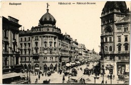 * T2 1915 Budapest VIII. Rákóczi út (Blaha Lujza Tér), Villamosok, útépítés, Gyógyszertár, Zálogüzlet - Non Classés