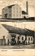 T2/T3 Zádorlak, Zadareni; Fischer-féle Gőzmalom, Hemmen Ferenc üzlete, Dajkovits J. Utóda Kiadása / Steam Mill, Town Hal - Non Classificati