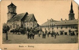 T4 1909 Bazin, Bösing, Bözing, Pezinok; Fő Utca, Templomok, üzletek / Main Street, Churches, Shops (EM) - Non Classés