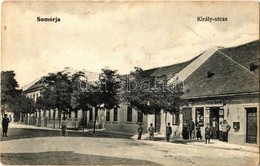 * T2/T3 1908 Somorja, Samorín; Király Utca, Karsay és Németh üzlete és Saját Kiadása / Street View With Shop (Rb) - Non Classificati