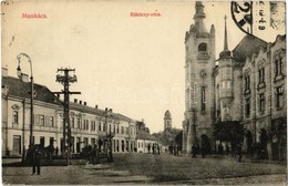 T2/T3 1912 Munkács, Mukacheve, Mukacevo; Rákóczi Utca, Rosner, Grünfeld üzlete. Kiadja Vásárkövy János 1586. / Street Vi - Unclassified