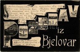 T2/T3 1906 Belovár, Bjelovar; Szecessziós üdvözlőlap / Pozdrav / Art Nouveau Greeting Art Postcard (EK) - Non Classificati