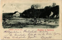 T2 1904 Károlyváros, Karlovac; Vízesés és Malom / Vodopud I Mlin Koa Ozlja / Waterfall, Mill 'Fiume-Zágráb 64. Sz.' Mozg - Ohne Zuordnung
