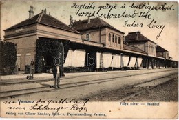 * T2/T3 1900 Versec, Vrsac; Vasútállomás. Glaser Sándor Kiadása / Bahnhof / Railway Station (EK) - Non Classés