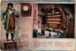 T3 Heidelberg, Das Grosse Fass Mit Zwerg Perkeo Und Mit Vers Wie Auf Karte / The Big Barrel With Dwarf, Interior (EB) - Sin Clasificación