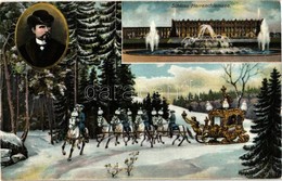 ** T1 Herrenchiemsee, Schloss / Castle, Six Horse-drawn Chariot. Ottmar Zieher Embossed Emb. - Non Classés