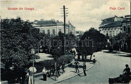 T2 1909 Giurgiu, Gyurgyevó; Piata Carol / Square, Military Officers - Unclassified