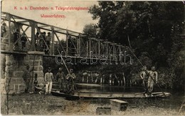 T2/T3 1909 Cs. és Kir. Vasúti és Távirati Ezred Katonái Csónakban / Wasserfahren. K.u.K. Eisenbahn- Und Telegraphen Regi - Zonder Classificatie
