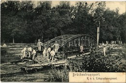 T2 1909 Cs. és Kir. Távirati Ezred Híd Szállítás Közben / Brückentransport. K.u.K. Telegraphenregiment / Austro-Hungaria - Zonder Classificatie