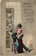 T2/T3 1902 Romantic Couple In The Kitchen. S: E. Ernst - Non Classés