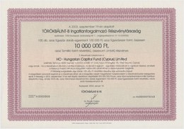 Budapest 2004. 'TÖRÖKBÁLINT-B Ingatlanforgalmazó Részvénytársaság' Névre Szóló, Száz Darab Részvénye összesen 10.000.000 - Sin Clasificación