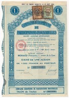 Monaco 1934. 'Compagnie Européenne De Participations Industrielles' Részvény 1000Fr-ról, Szelvényekkel, Rajta 2db Osztrá - Unclassified