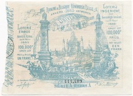 Belgium 1885. 1Fr Sorsjegy T:III Belgium 1885. 1 Franc Lottery Ticket C:F - Unclassified