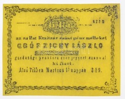 Alsó Pél 1849. 6kr 'gróf Zichy László' Füredi Féle Hamisítványa T:II
Hungary / Alsó Pél (Dolný Pial) 1849. 6 Kreuzer 'Co - Non Classés