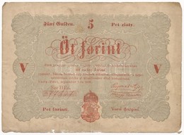 1848. 5Ft 'Kossuth Bankó' Vörösesbarna T:III,III- Adamo G109 - Ohne Zuordnung