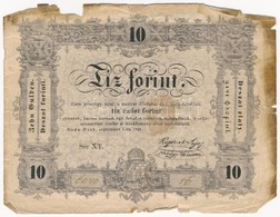 1848. 10Ft 'Kossuth Bankó' T:III- Adamo G111 - Ohne Zuordnung