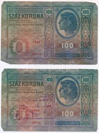 1912. 100K (2x) Egyik Szerb Felülbélyegzéssel T:III,III- - Sin Clasificación