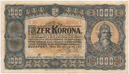 1923. 1000K 'Magyar Pénzjegynyomda R.t. Budapest' Nyomdahely Jelöléssel T:III - Ohne Zuordnung