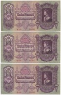 1930. 100P (3x) Sorszámkövetők T:II - Ohne Zuordnung