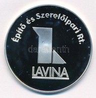 2000.  'LAVINA Építő és Szerelőipari Rt. / Szerencsés éveket' Jelzett Ag Emlékérem Dísztokban (20,09g/0.925/42mm) T:PP - Non Classificati