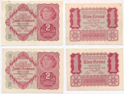 Ausztria 1922. 1K (2x) + 2K (2x) T:I-
Austria 1922. 1 Krone (2x) + 2 Kronen (2x) C:AU - Non Classificati