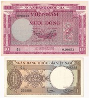 Dél-Vietnam 1955. 10D + 1964. 1D T:I-,III
South Vietnam 1955. 10 Dong + 1964. 1 Dong C:AU,F - Sin Clasificación