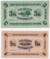 Lettország / Német Megszállás 1915. 1R + 3R Mindkettő Lezárt Fóliában T:II
Latvia / German Occupation 1915. 1 Ruble + 3  - Unclassified