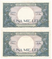Románia 1943. 1000L (2x) Sorszámkövetők T:I,I-
Romania 1943. 1000 Lei (2x) Sequential Serials C:UNC,AU - Non Classificati