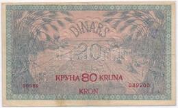 Szerb-Horvát-Szlovén Királyság 1919. 20D '80K' Felülbélyegzéssel, Lezárt Fóliában T:III 
Kingdom Of The Serbs, Croats An - Ohne Zuordnung