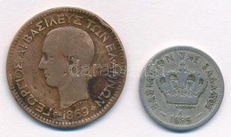 Görögország 1869BB 10l Cu 'I.György' + 1895A 20l Cu-Ni T:2,2- Patina, Ph
Greece 1869BB 10 Lepta Cu 'George I' +  1895A 2 - Non Classificati