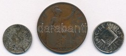 Vegyes: Ausztria 1872. 10Kr Ag + Nagy-Britannia 1914. 1P Br + Ausztria 1926. 1/2S Ag T:3,3- Patina
Mixed: Austria 1872.1 - Non Classés