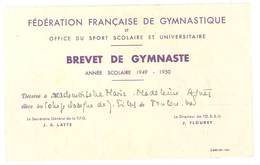Brevet De Gymnaste , Fédération Française De Gymnastique ( Toulon, Var ) - Diploma & School Reports