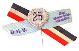 Német Harmadik Birodalom ~1933-1945. 'D.H.V. Gau Niederrhein-Westfalen 25.' Fém Kitűző Szalaggal (19x18mm) T:2
German Th - Unclassified