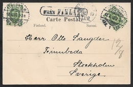 1902 Finland Nach Schweden Schiffspost FRAN FINLAND - Covers & Documents