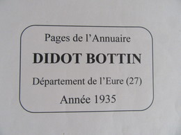 Anciennes Pages De L'Annuaire   De COMMERCE   Didot Bottin    Département De L'Eure ( 27)    Année 1935 - Telefonbücher