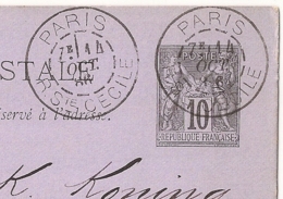 DAGUIN PARIS R. STE CECILE Bloc Dateur Romain Sur ENTIER SAGE Pour AMSTERDAM Hollande. - 1877-1920: Période Semi Moderne