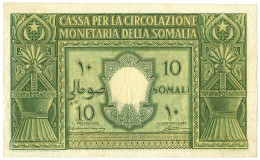 10 SOMALI CASSA PER LA CIRCOLAZIONE MONETARIA SOMALIA AFIS 1950 BB+ - Somalie