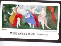 Télécarte JAPON * PEINTURE FRANCE (2155) MUSEE MARIE LAURENCIN * DALMAS * ART * TK Gemälde  Phonecard Japan * KUNST - Peinture