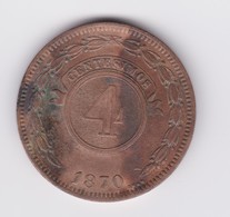 Très Belle 4 Centésimos Paraguay  1870   SUP - Paraguay