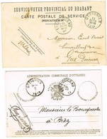 Carte Correspondance Et Postale De Service - Ottignies Et Grez Doiceau (J25) - Franquicia