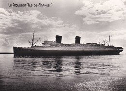 Cpsm 10X15 PAQUEBOT Cie Gale Transatlantique.  L' " ILE DE FRANCE  " Ligne Le Havre-New York - Dampfer